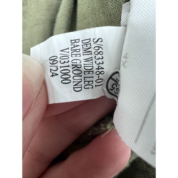 Old Navy High-Waisted Crinkle Gauze Super Wide-Leg Pants Size 4X Olive Green - Picture 8 of 11